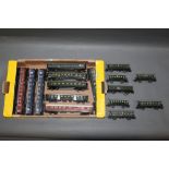 A group of sixteen Marklin HO scale coaches and wagons,