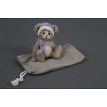 A soft plush Charlie Bears "Minimo Collection" teddy bear, named "Sugar Mouse", 18 cm tall.