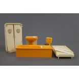 A small group of vintage Sindy furniture, to comprise a wardrobe, bath, sink, toilet,