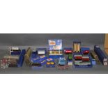 A group of Hornby Dublo 00 gauge rolling stock, level crossing, signals and other accessories,