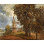 Attributed to Lionel Bicknell Constable (1828-1887), oil painting, view near Dedham, Norfolk.