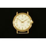 A vintage Longines Flagship 9 ct gold cased gentleman's wristwatch, automatic with baton markers.