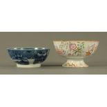 A 19th century blue and white transfer printed chinoiserie patterned bowl. Diameter 24.