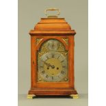 A Georgian fruitwood or walnut bracket clock by John Grieves Newcastle,