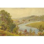 Albert Rosser, watercolour, "River Derwent, view from Calva Brow Workington Cumberland July 1932".