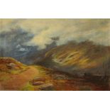 R O Byers, oil painting, Moorland Landscape.