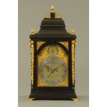 A Georgian ebonised bracket clock by Wilmer London,