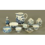 A collection of ten pieces of 19th century blue and white wares,