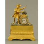 A French Empire clock, figural,