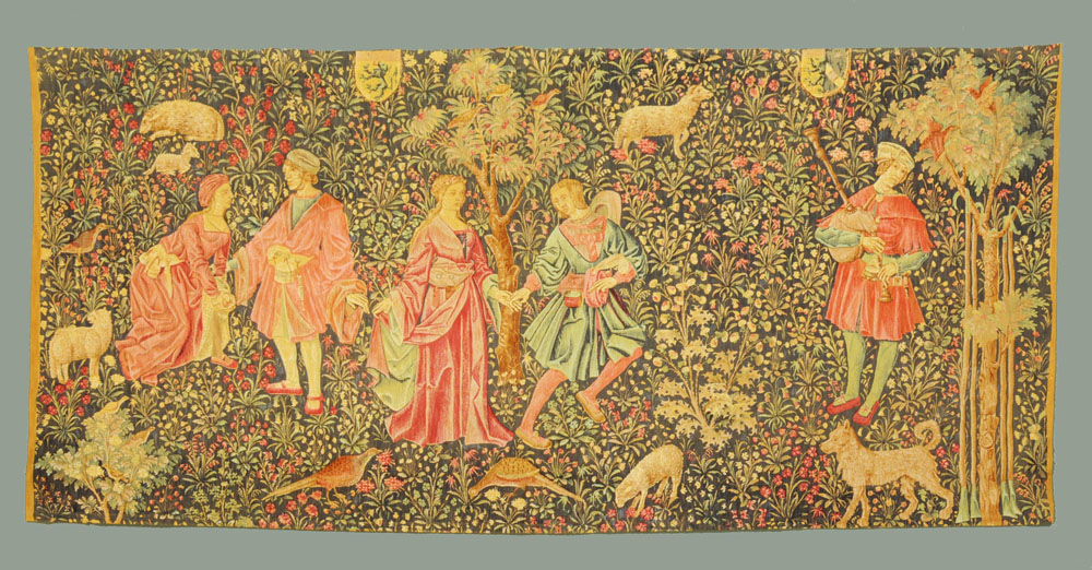 A Serigraph tapestry titled "La Vendauges",