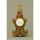 A 19th century French Boulle marquetry mantle clock,