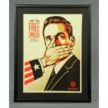 Frank Shepard Fairey (Obey - born 1970), limited edition colour screen print, "Pay Up or Shut Up".