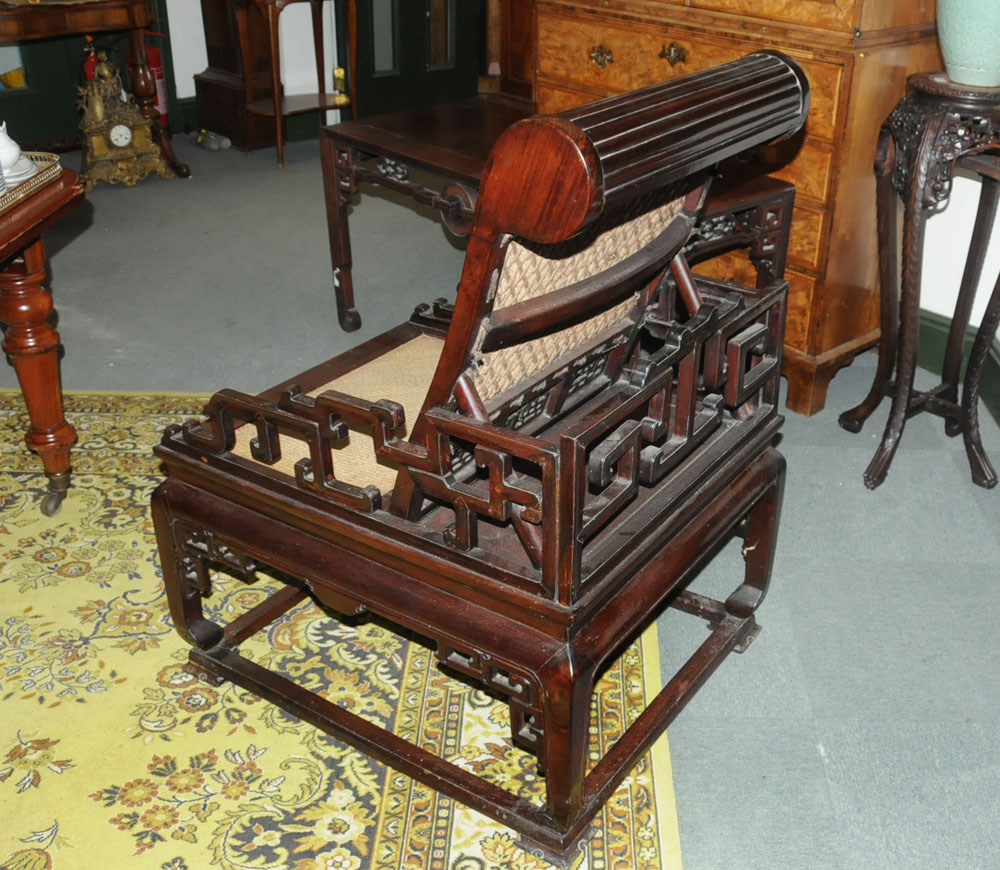 A Chinese hardwood stargazers chair, - Image 3 of 17