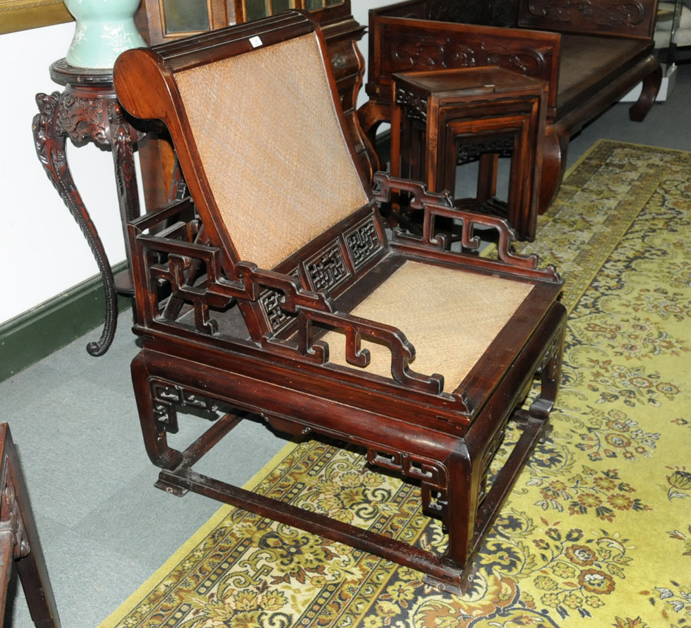 A Chinese hardwood stargazers chair, - Image 2 of 17