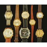 A collection of eight vintage wristwatches, including West End Watch Company, Tissot etc.
