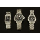Three vintage Citizen gentleman's wristwatches, including Eco-Drive chronograph,