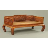 An antique Chinese hardwood daybed,