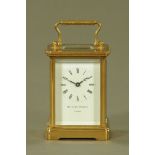 A Matthew Norman London brass carriage clock, timepiece only.