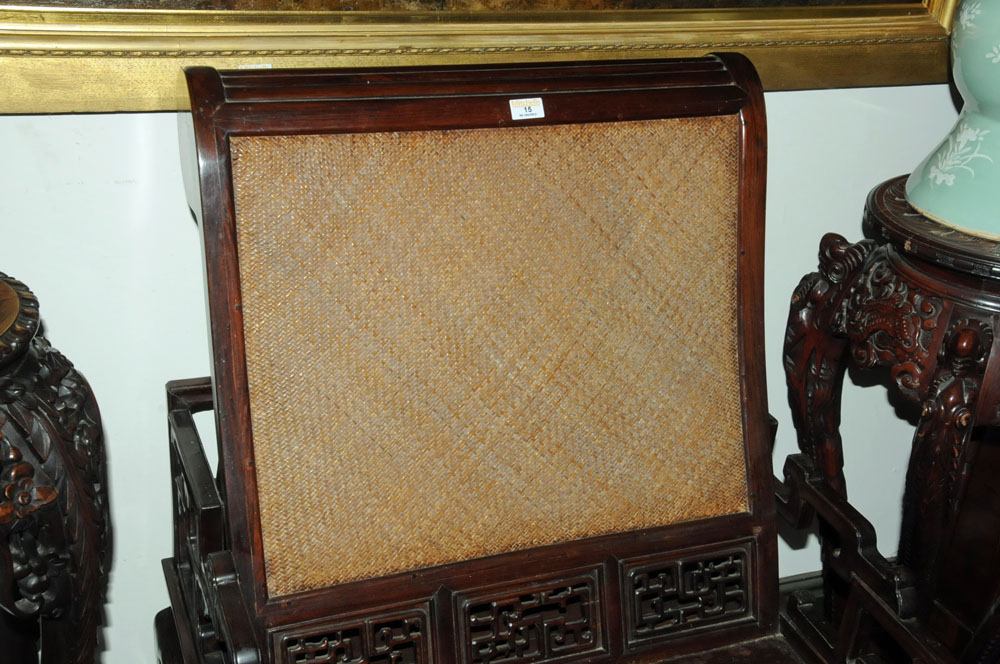 A Chinese hardwood stargazers chair, - Image 16 of 17