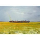 Heather Blanchard, oil painting, "Winter Rainbow, Eden Valley", board 41 cm x 59 cm,