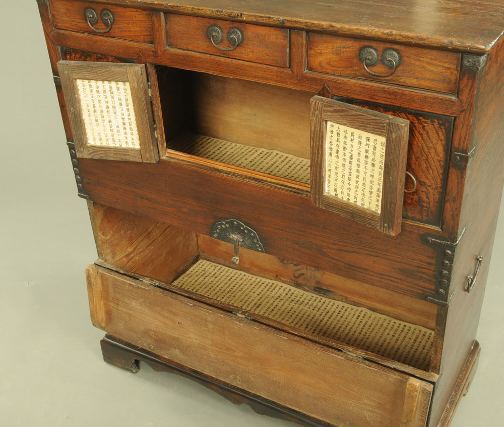 A Chinese Paulownia wood blanket chest, with iron handles hinges and mounts, - Image 2 of 2