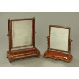 Two Victorian toilet mirrors. Widest 58.5 cm.