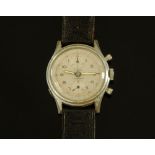 A vintage Rodana chronograph wristwatch, Swiss made, stainless steel case, diameter 38 mm.