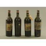 Four +/- 75 cl bottles of Chateau D'Issan Margaux, thought 1929 vintage,