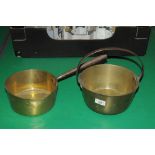 Small brass pan and jam pan