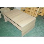 Light wood effect coffee table with curved ends