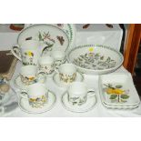 Collection of Portmeirion Botanic Garden cups, saucers, bowls and plates,