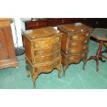Pair of matching small bowfronted drawers