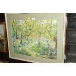 An oil painting of woodland scene by M Yeadon