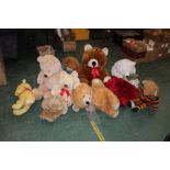 A collection of soft toy Teddy bears