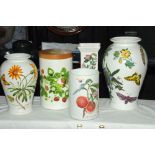 Five Portmerion storage jars and vases