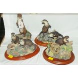 Four Border Fine Art and Country Artist otter ornaments