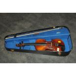 Early 20th century violin and bow