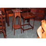 Occasional table with barley twist legs and plant stand