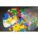 Bag of large childrens building blocks in the style of large Lego