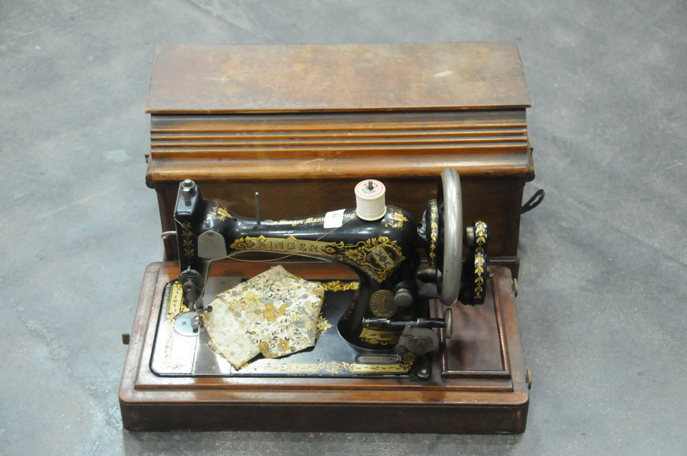 Cased singer sewing machine