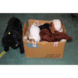 Box of soft toys,