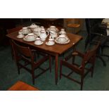 Mid 20th century teak table and four chairs of Danish style