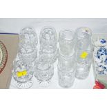 A set of crystal goblets and tumblers