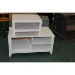 Two white melamine coffee tables