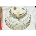 A collection of Royal Worcester Evesham pattern dinner plates and saucers