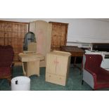 Three-piece mid century bedroom suite, wardrobe,