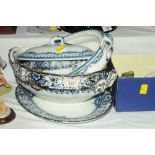 Two 19th century blue and white tureens