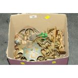 Box of brass ornaments,