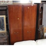 A G Plan mahogany effect wardrobe measuring 180 cm tall