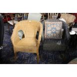 2 wicker conservatory chairs